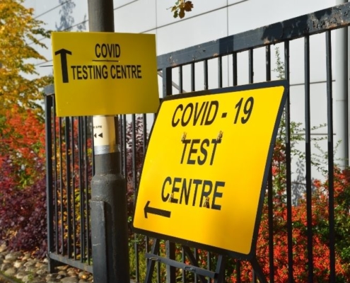 Drive-in Corona-Schnelltestzentrum in Mülheim an der Ruhr