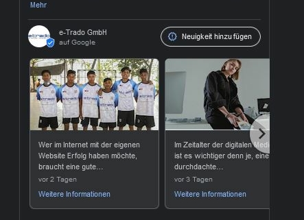 Unternehmensprofil bei Google